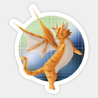 Kawaii Cat Dragon - With Background Sticker